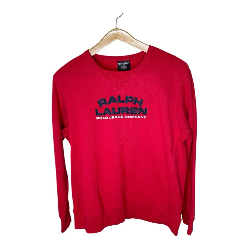Ralph Lauren Polo Jeans Company Sweatshirt Vintage Y2K Red Blue Size Large